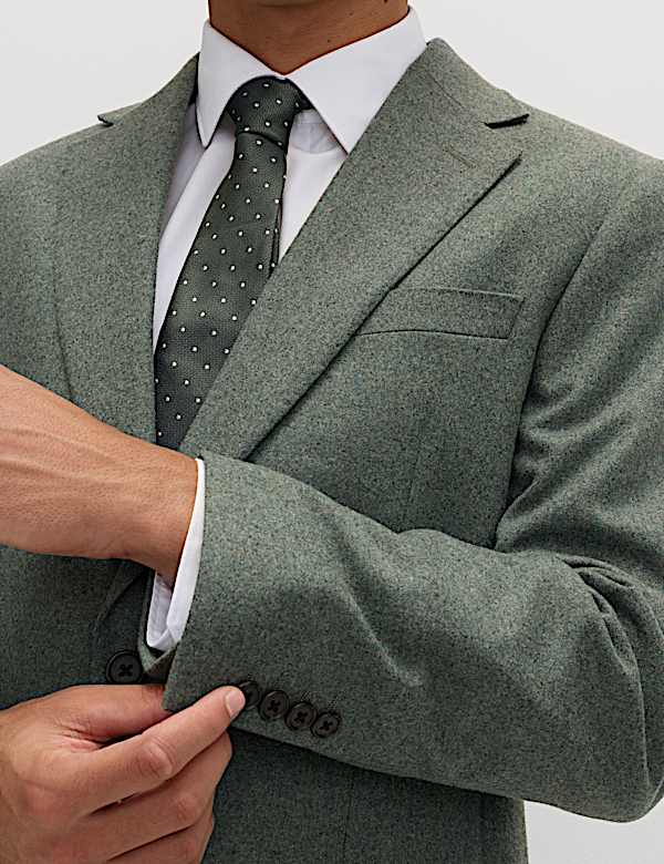 3 Piece Tailored Fit Italian Wool Rich Tweed Suit - FR