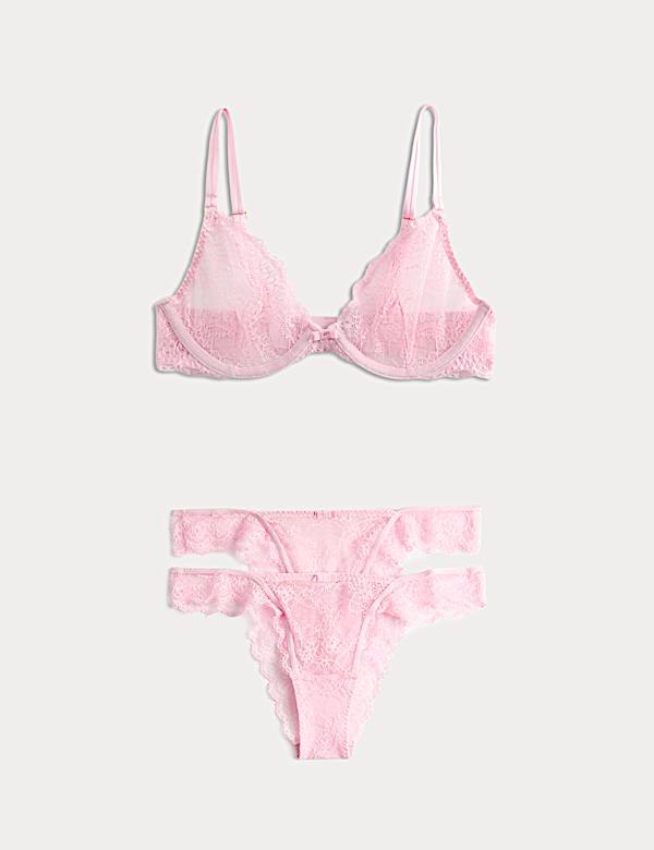 Ida Lace Wired Plunge Bra Set A-E - PL