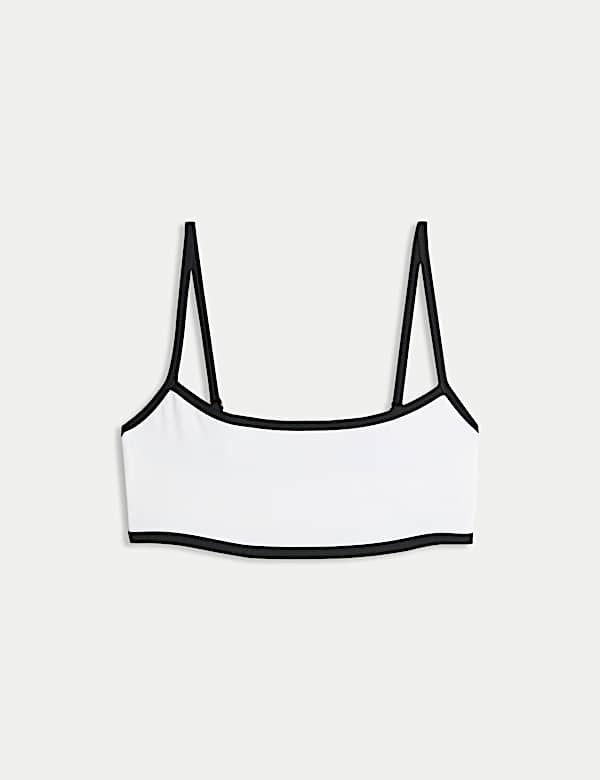 Contrast Trim Scoop Neck Bikini Set - JP