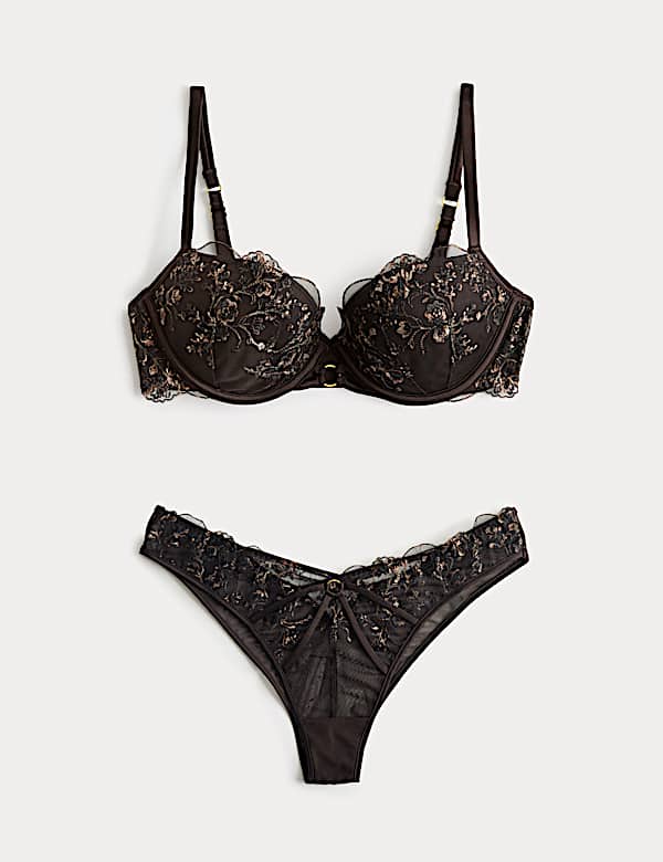 Mia Leopard Wired Push Up Balcony Bra Set - JO