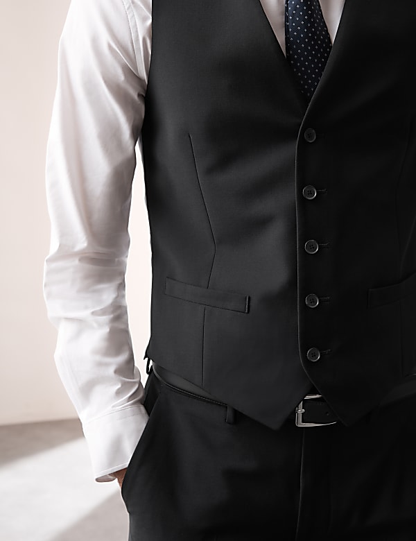 Slim Fit Wool Blend Stretch Suit - ID