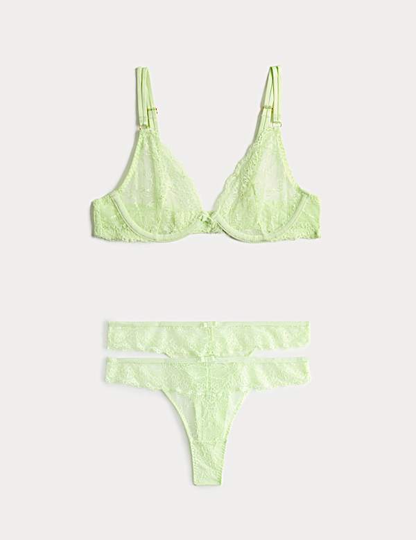 Ida Lace Wired Plunge Bra Set A-E - IL