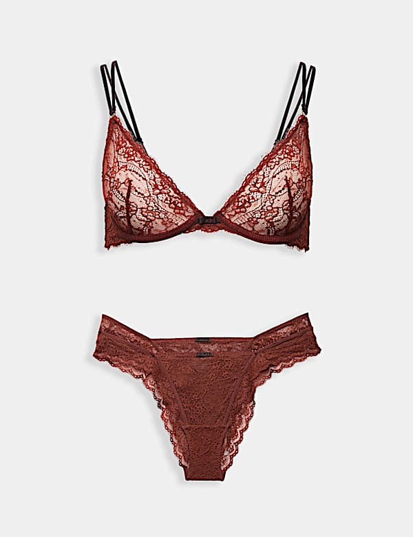Ida Lace Wired Plunge Bra Set A-E - CH
