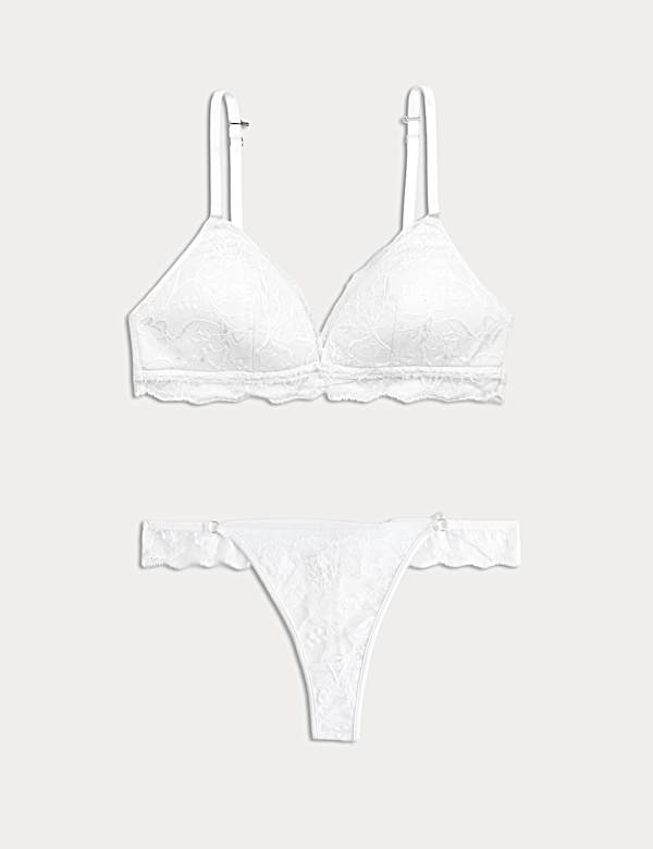 Soutien-gorge plongeant Savannah sans armature en dentelle, bonnets A &agrave; E - FR