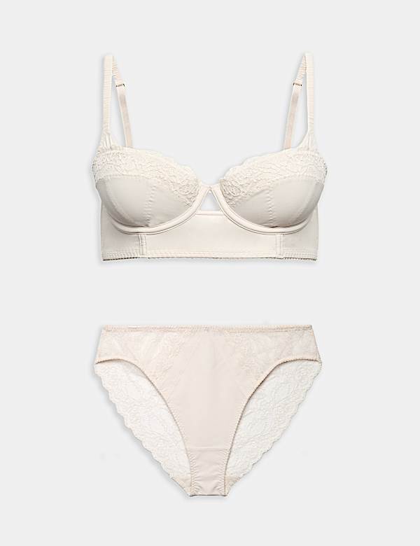 Clara Papertouch Wired Longline Balcony Bra Set A-E - DE