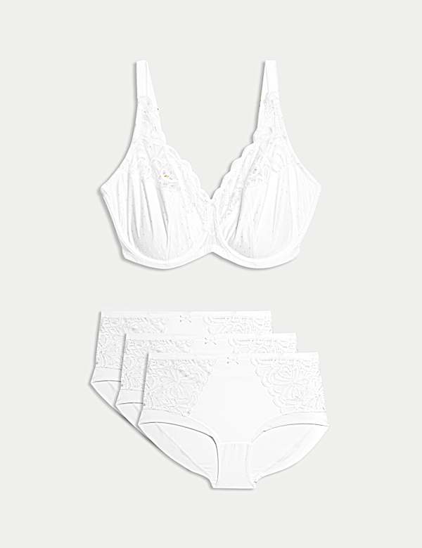 Amelia Lace Wired Full Cup Bra Set F+ - PL