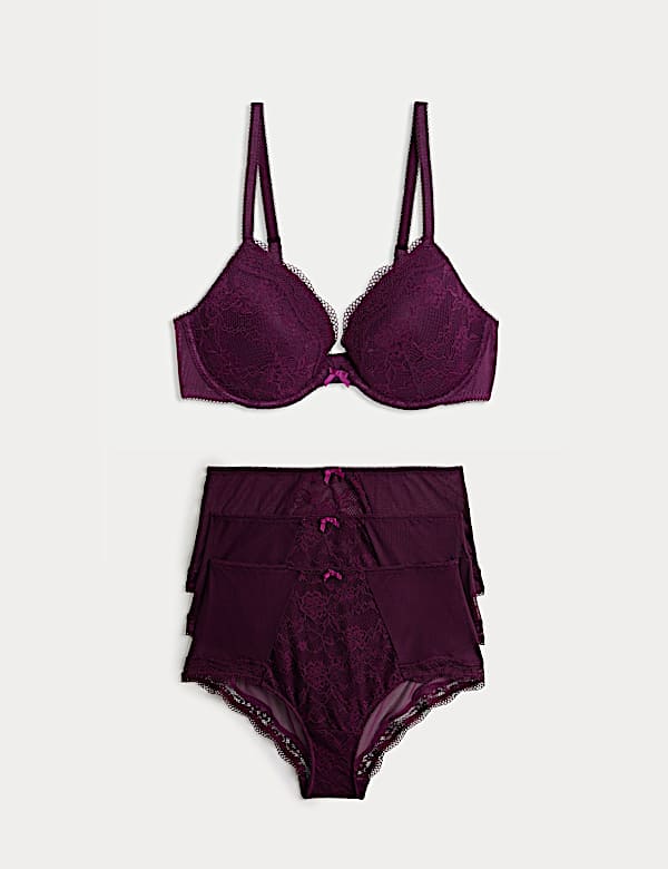 Jasmine Lace Wired Plunge Bra Set A-E - PL