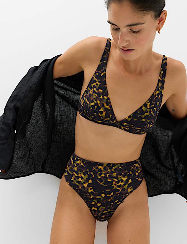 Printed Padded Triangle Bikini Set