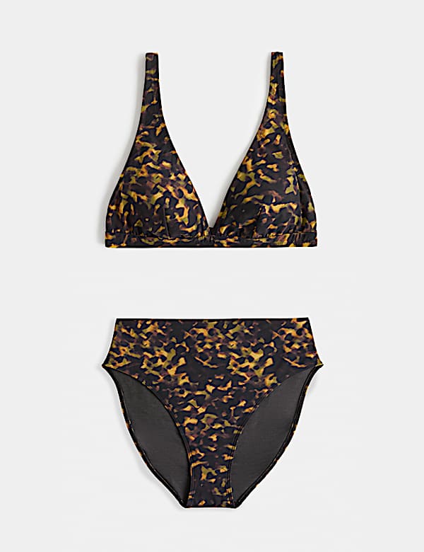 Printed Padded Triangle Bikini Set - VN
