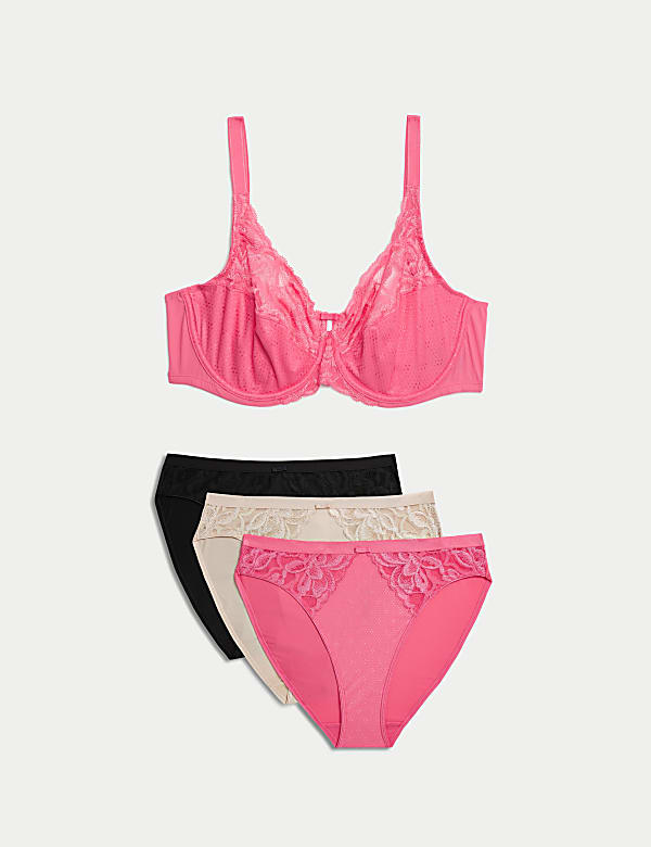 Wild Blooms Wired Full Cup Bra Set F-J - AT