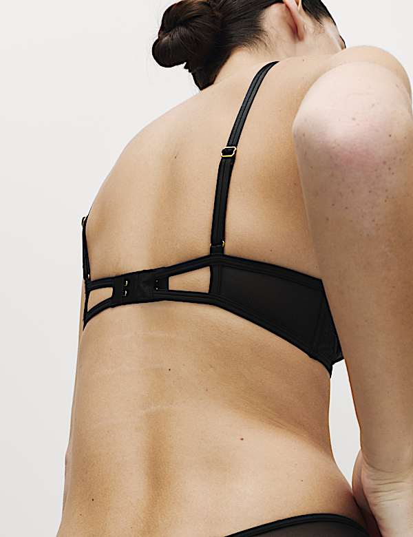 Arianna Embroidery Wired Longline Plunge Bra Set A-E - GR