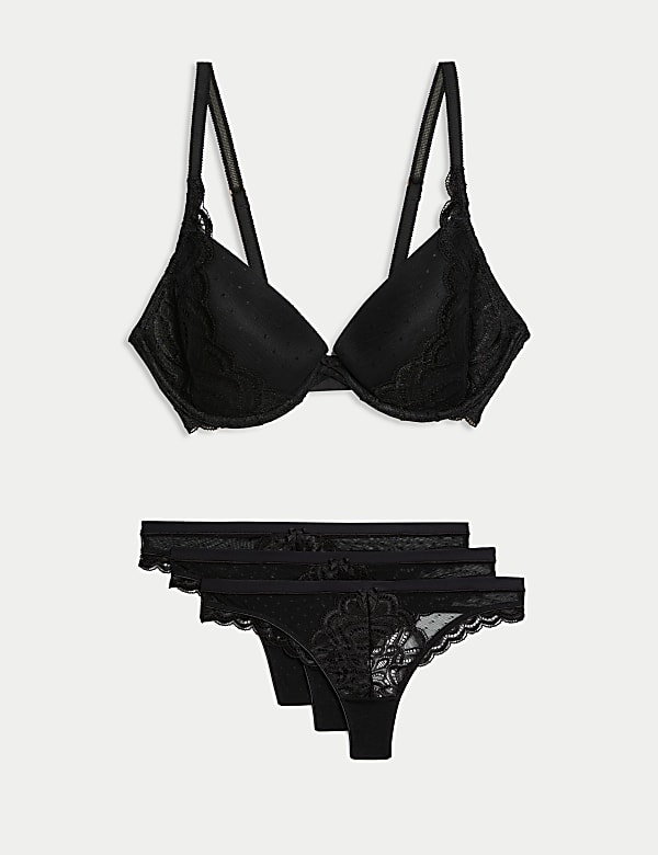 Amelia Lace Wired Plunge Bra Set A-E - JP