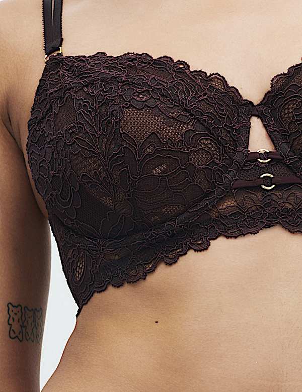 Sabine Floral Lace Wired Balcony Bra Set F+ - AU
