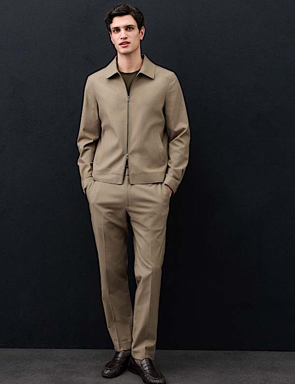 2 Piece Italian Wool Blend Harrington Suit