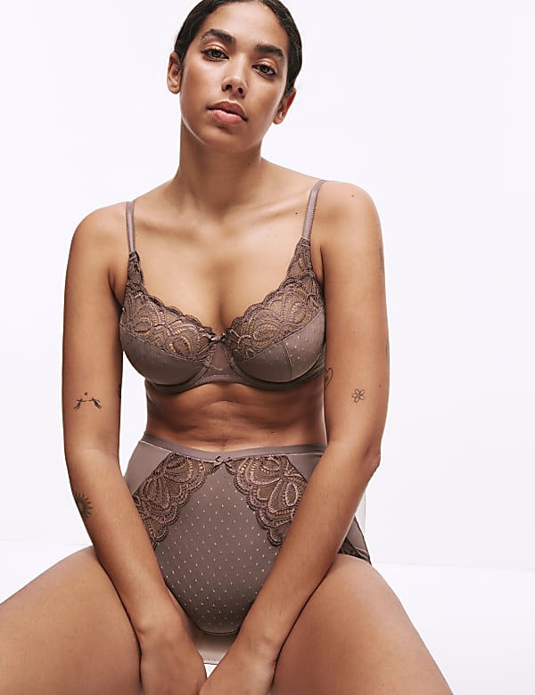 Amelia Lace Wired Full Cup Bra Set A-E - CY