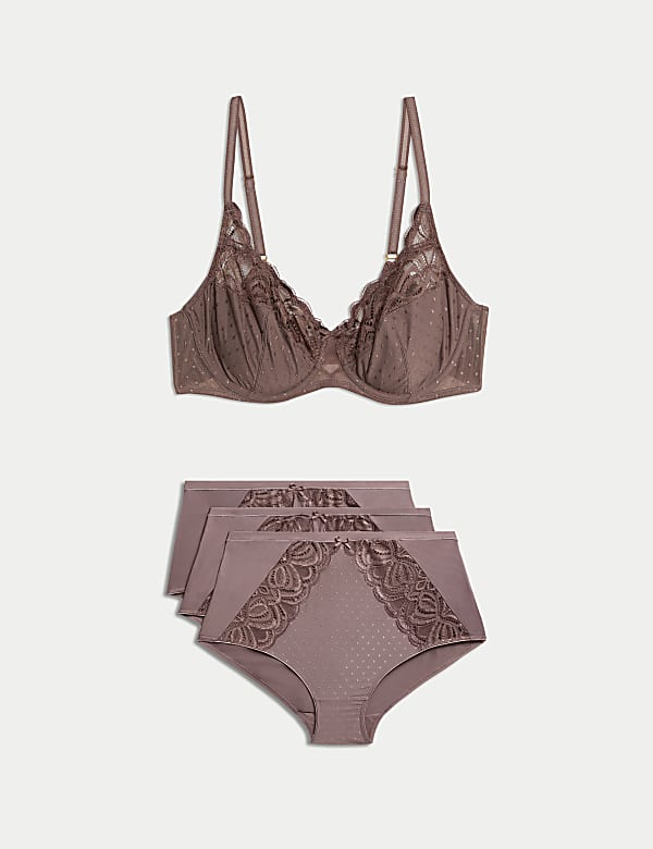 Sada podprsenky Amelia s krajkou, plný košíček, s kosticemi, vel. A–E - CZ