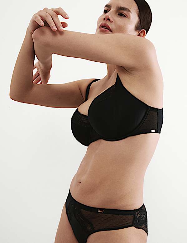 Silk & Lace Wired Balcony Bra Set F-H - AU