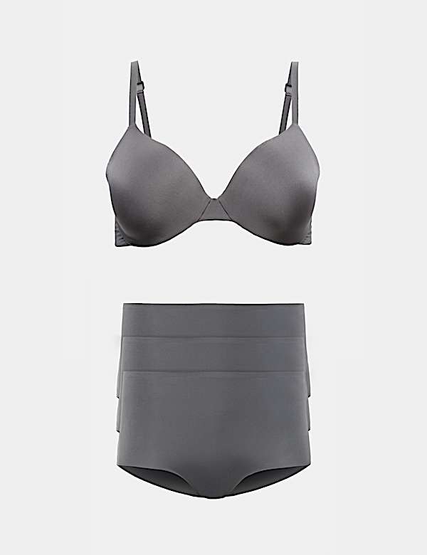 Body Invisibles&trade; Padded Wired Demi Cup Bra Set A&ndash;E - GR