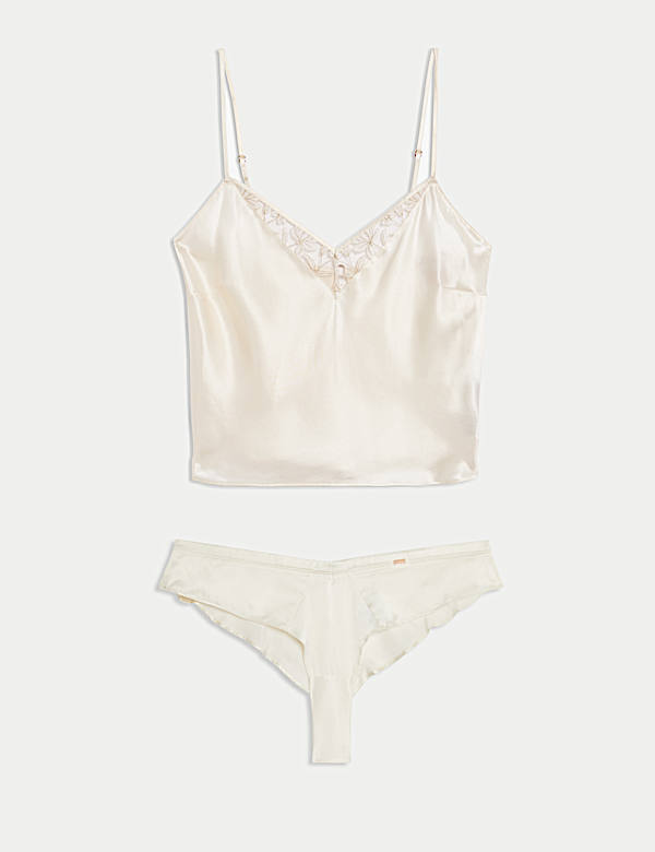 Trousseau Silk Embroidery Cami Set - AU