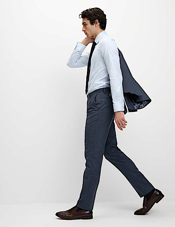 Tailored Fit Wool Rich Tweed Double Breasted Suit  - JE