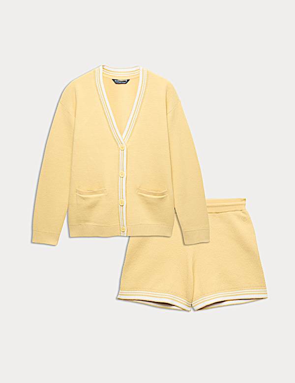 Knitted Cardigan & Short Set - JE