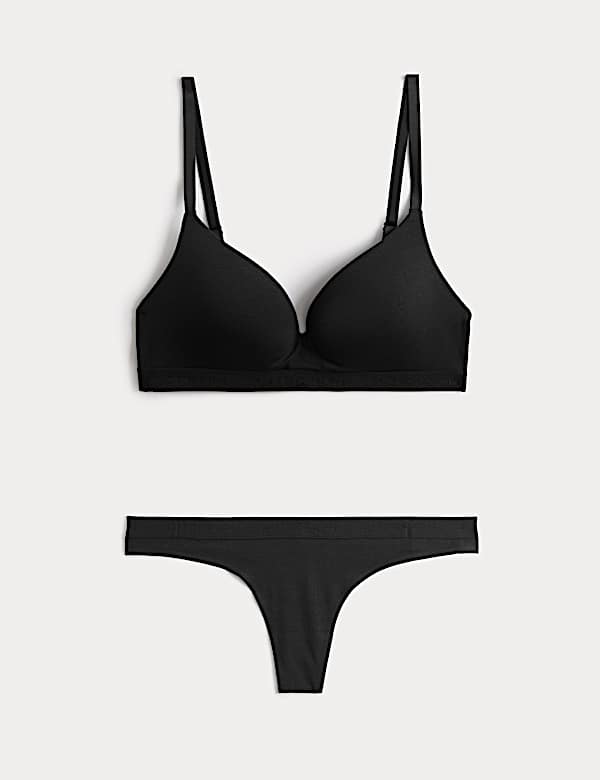 Lille Supima&trade; Cotton Non Wired Plunge Bra Set A-E - CH