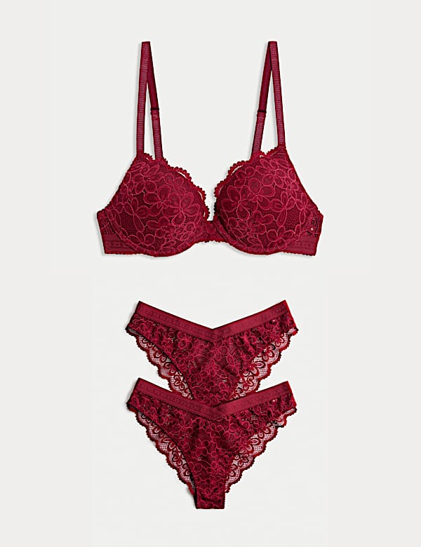 Cleo Lace Wired Push-Up Plunge Bra Set A-E - AU