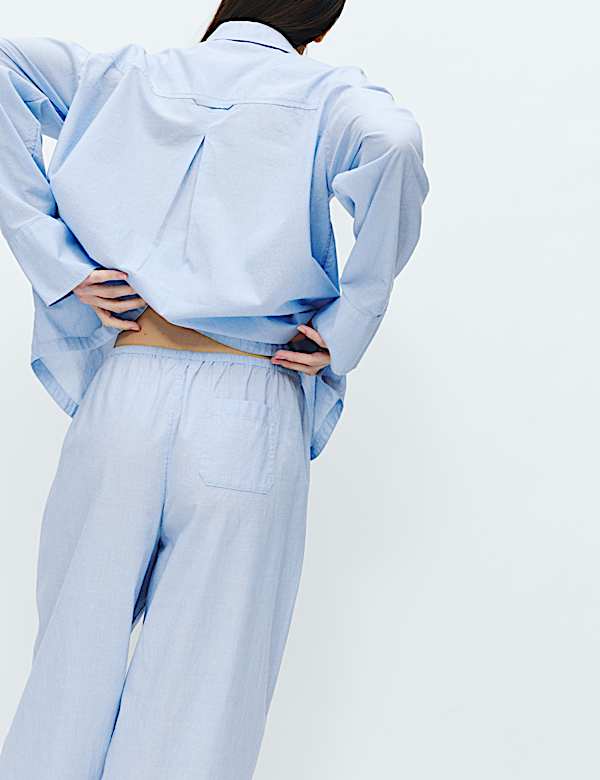 Pure Cotton Chambray Lounge Pyjama Set - AT