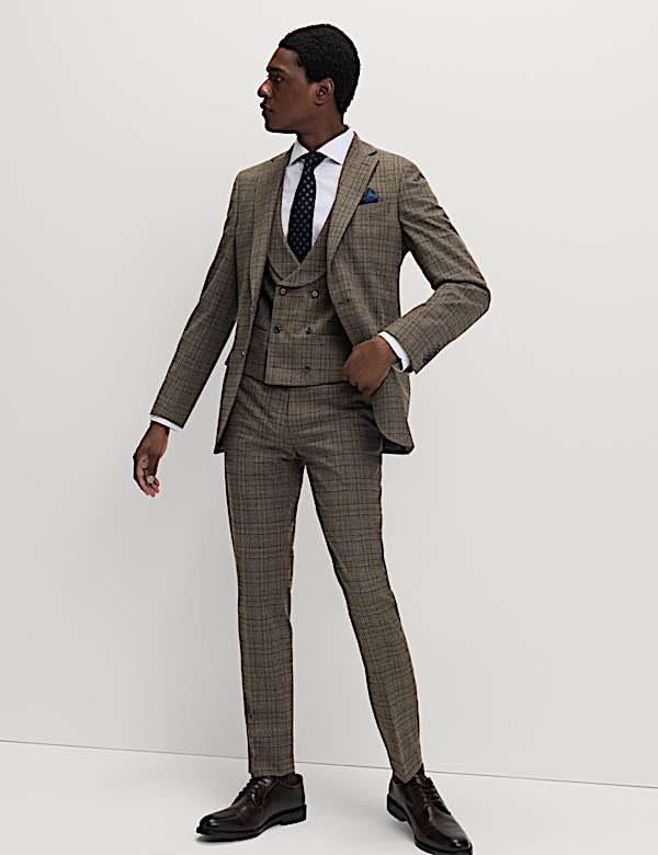 Slim Fit Check Suit - HU