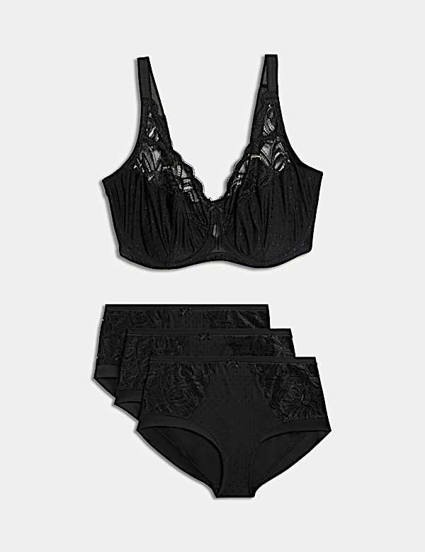 Amelia Lace Wired Full Cup Bra Set F+ - UA