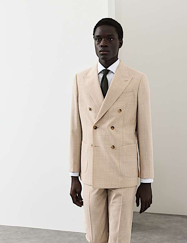 Traje de 2 piezas de lana merino de corte entallado - US