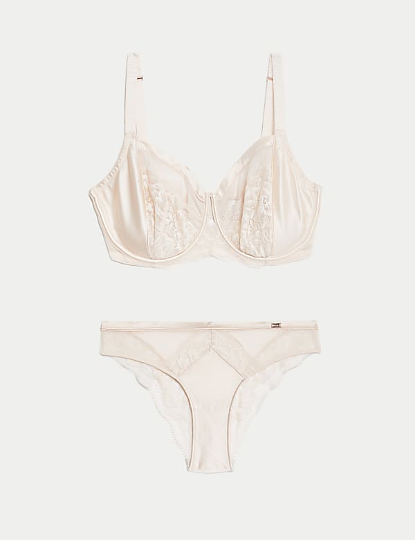 Silk & Lace Wired Minimiser Bra Set C-G - HU