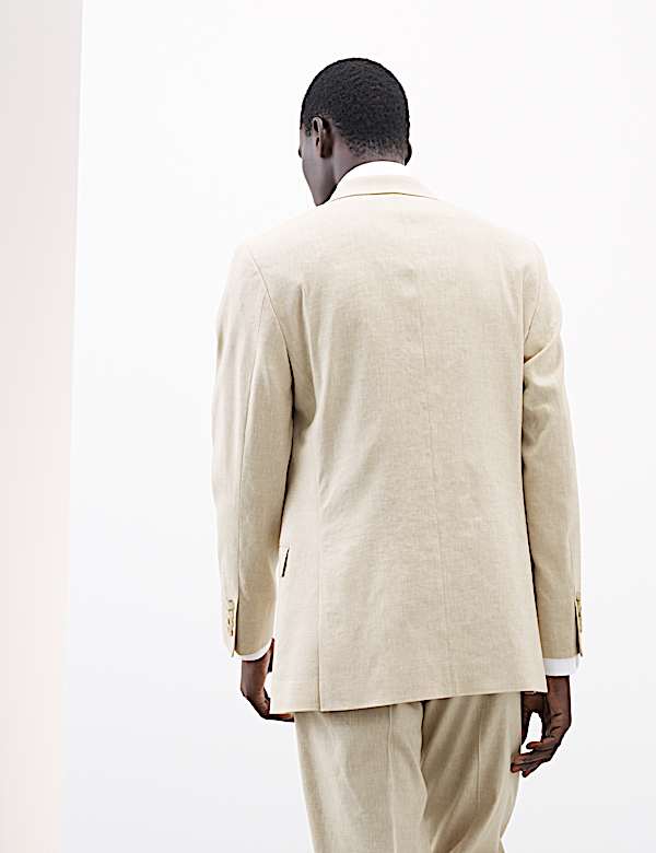 Tailored Fit Italian Performance Linen Blend Double Breasted Suit  - MX