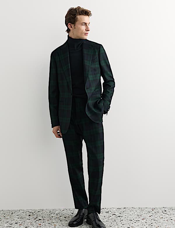 2 Piece Tailored Fit British Check Suit - CH