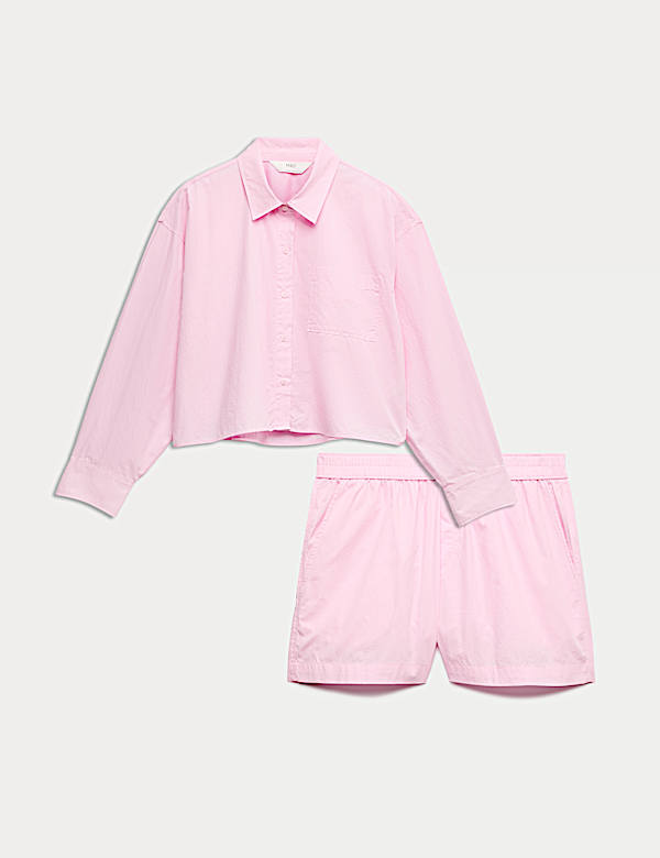 Ensemble chemise pyjama coupe courte 100 % coton - CH