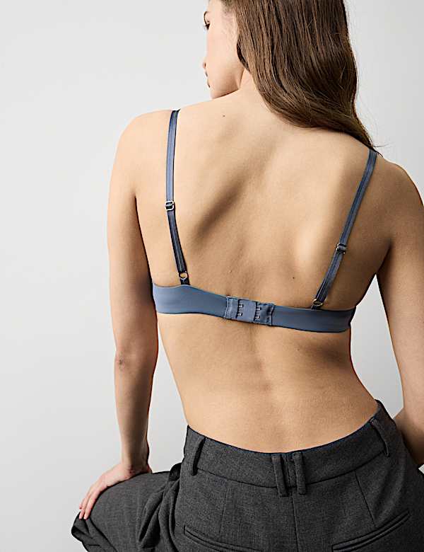 Boston Microfibre Lace Trim Wired Plunge Bra Set - US