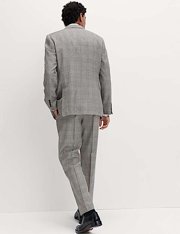 Regular Fit Pure Wool Check Suit - NL