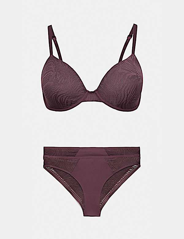 Body Lace Wired Demi Cup Bra Set A-E - NZ