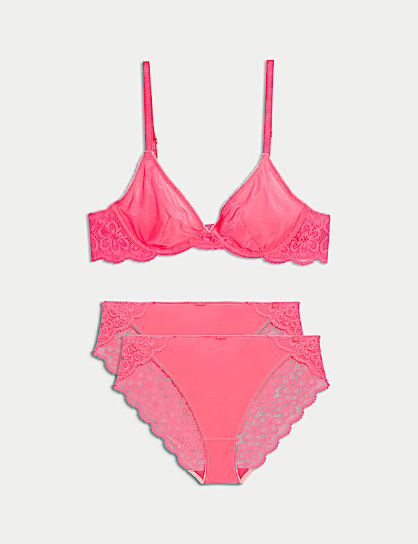 Hanna Glossie Wired Plunge Bra Set A-E - JP