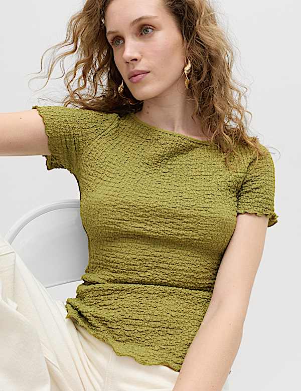 Textured Top & Trouser Set - ID