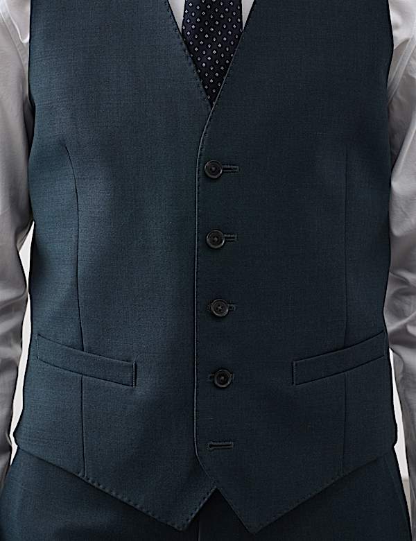 3 Piece Tailored Fit Wool Rich Suit - NL