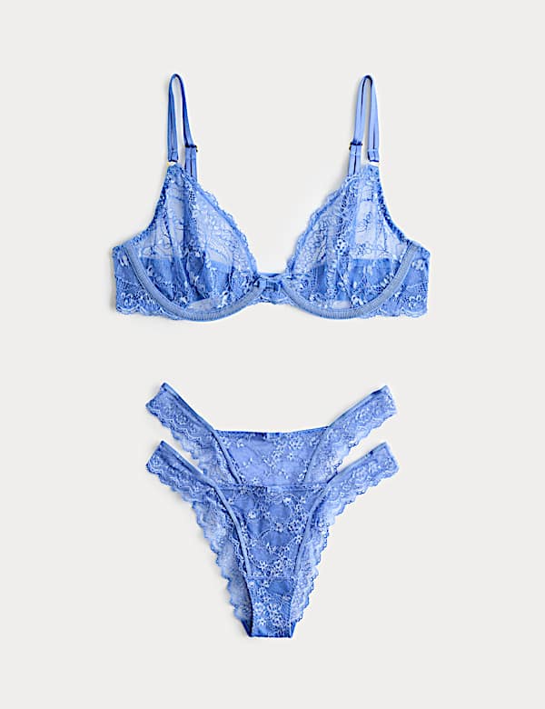 Conjunto Ida con sujetador escotado de encaje con aros para copa A-E - ES