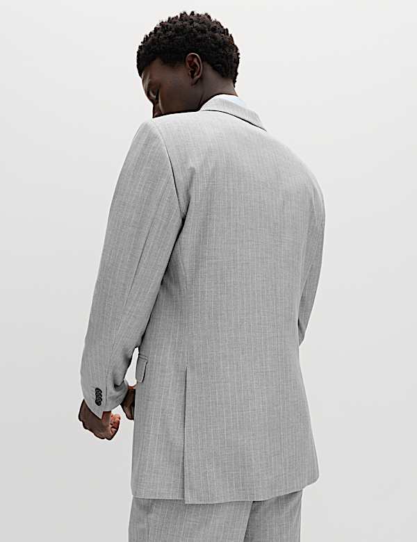 2 Piece Regular Fit Pinstripe Stretch Suit - DE
