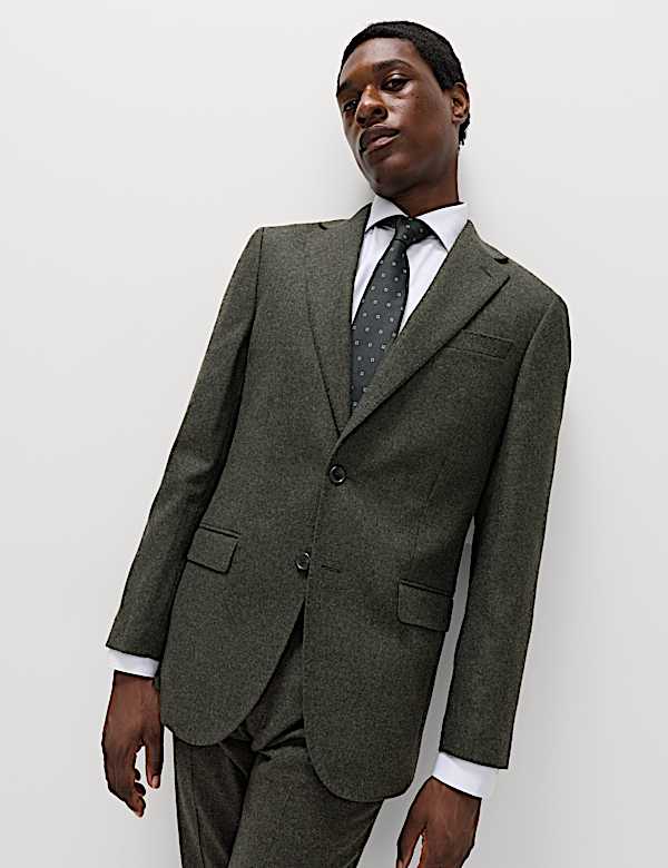 Tailored Fit Wool Rich Tweed Suit - GR