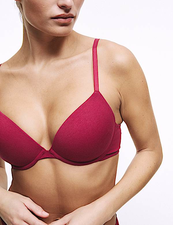 3pk Wired Plunge T-Shirt Bras Set A-E - EE