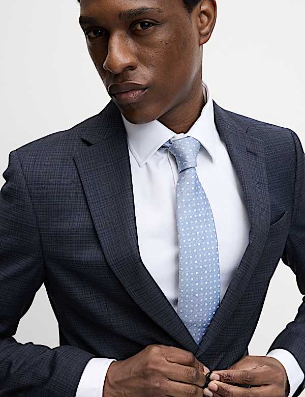 Slim Fit Shadow Check Suit - BE