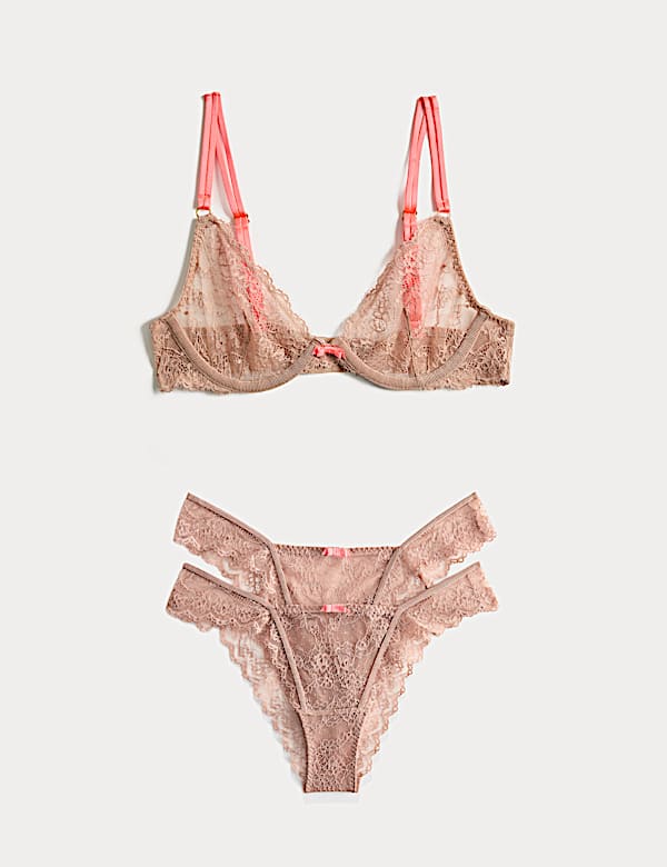 Ida Lace Wired Plunge Bra Set A-E - IL