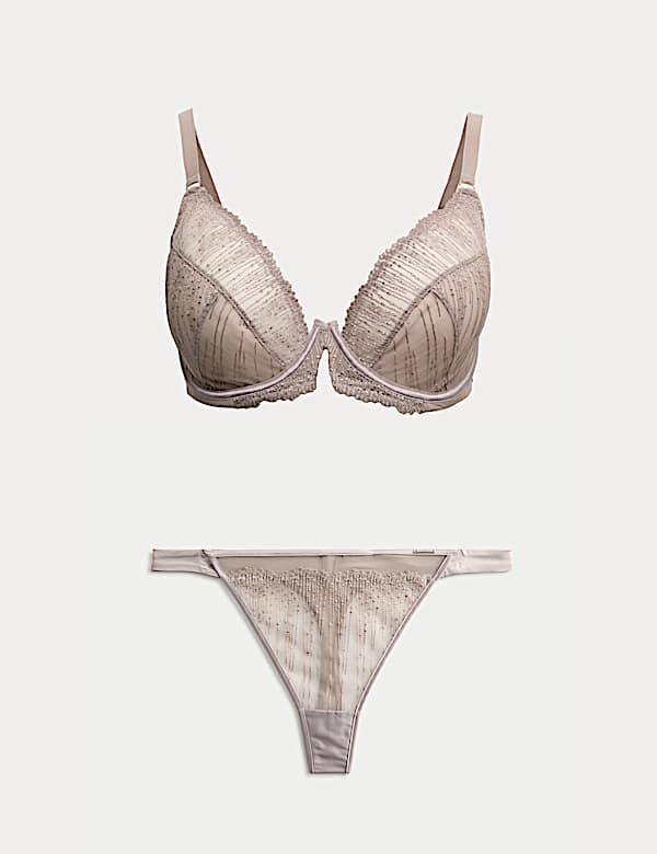 Florence Embroidery Wired Plunge Bra Set F-H - US