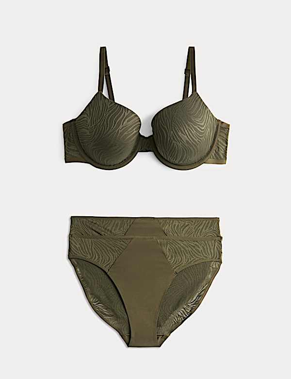 Body Lace Wired Demi Cup Bra Set A-E - JO