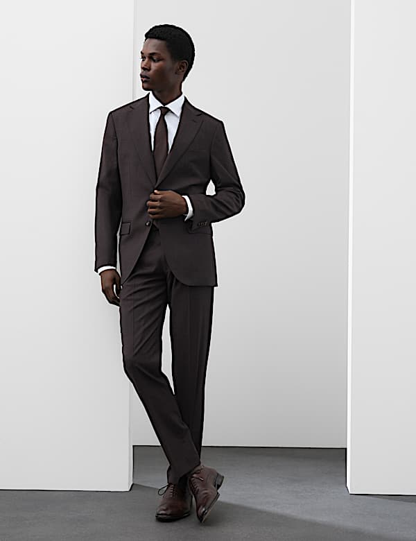 2 Piece Tailored Fit Wool Blend Suit - UA